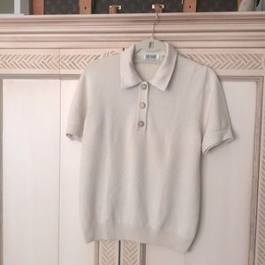 Bill Blass vintage cashmere and silk polo style sweater